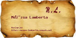 Mózsa Lamberta névjegykártya